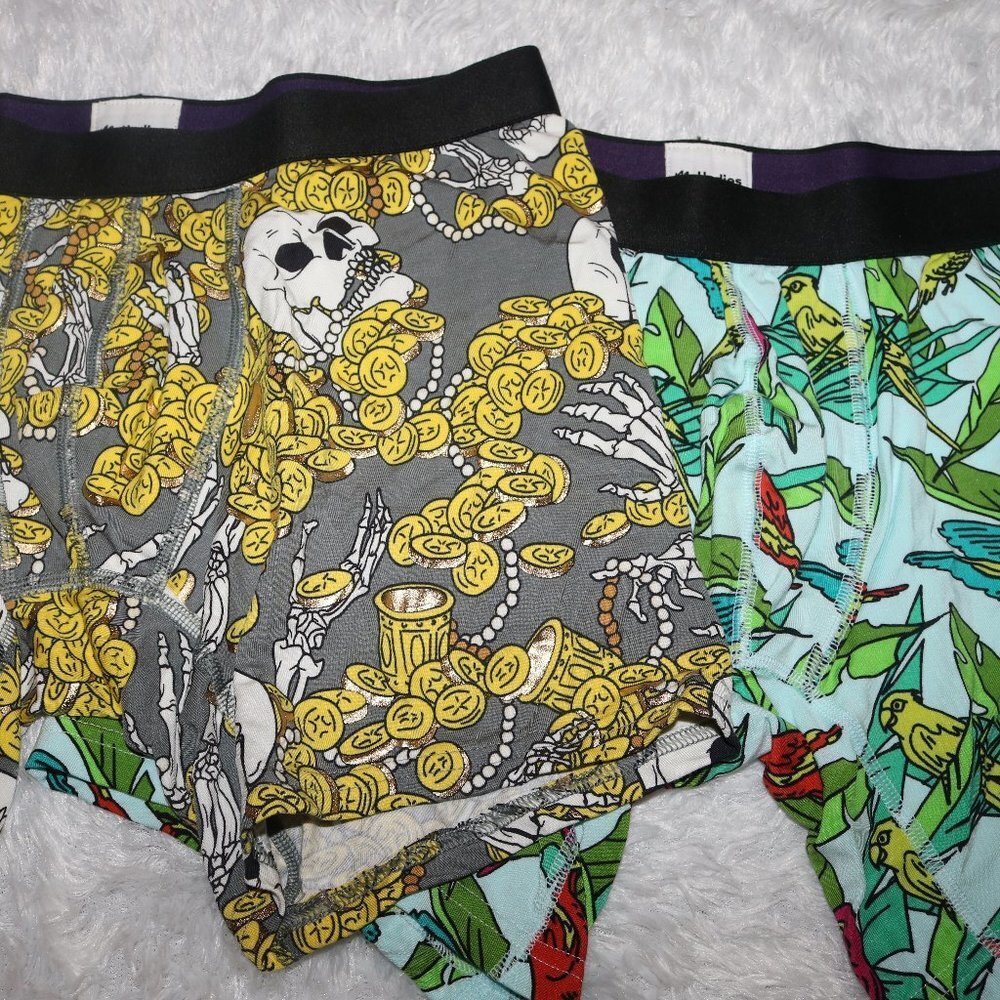 MeUndies men's boxer briefs size medium lot of 2 Pirate loot and Parrots - NWOT